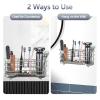 Wall Mount Toothbrush Holder for Shower Stainless Steel Toothbrush Stand, Self-Adhesive Wallmount/Countertop 4 Slots Bathroom Accessories Organizer (Silver) view 3
