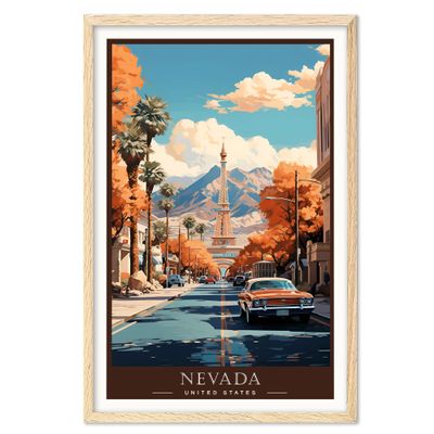 01September Nevada Poster Art Print, States Landscape Wall art Decor, Retro Style Travel Poster, Office Wall Poster, Travel Poster, 50 States, Usa Travel Poster - UNFRAMED, 11x14