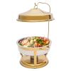 9.5QT Countertop Stainless Steel Chafing Dish Buffet Set, 13.78" Round Buffet Chafer Servers and Food Warmers with Top Lid, Gold view 1