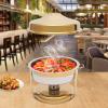9.5QT Countertop Stainless Steel Chafing Dish Buffet Set, 13.78" Round Buffet Chafer Servers and Food Warmers with Top Lid, Gold view 2