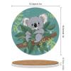 4PCS Drink Coaster Koala Vine Cartoon Absorbent Coasters Set Coffee Table Coasters for Drink Coffee Cup Beverage Coasters Wine Beer Bar Coasters view 2