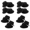 LOGOFUN 16pcs Mini Snowman Hat Miniature Top Hats Tiny Formal Hats Small Black Top Hats for DIY Christmas Snowman Doll Decorations view 1