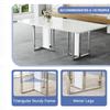 JUFU Dining Table Set for 10, 79'' Dining Table for 8-10 People with Faux Marble Tabletop and Sturdy Leg, White Rectangle Kitchen & Dining Room Sets with PU Chairs, Perfect for Big Dining Room view 4