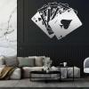 Royal Flush Poker Metal Wall Art, Playing Cards Decor, Minimalist Game Room and Living Room Decor, Gift for Gamer (Silver, 14"x19"|35x47cm) view 1
