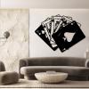Royal Flush Poker Metal Wall Art, Playing Cards Decor, Minimalist Game Room and Living Room Decor, Gift for Gamer (Silver, 14"x19"|35x47cm) view 3