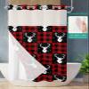 Christmas Winter Reindeer Elk No Hook Shower Curtain with Snap in Liner Set, Waterproof Shower Curtains for Bathroom, Buffalo Plaid Fabric Shower Curtain, See Through Mesh Top Window, 36x72in view 2