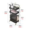 AErosx Laundry Hamper, Laundry Basket with Rolling Lockable Wheels, Metal Sorter Clothes Storage Trolley Shelf for Dirty Clothes, Towels, Blankets, Bathroom Storage & Laundry Room Organization(Gold) view 2