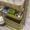 AErosx Laundry Hamper, Laundry Basket with Rolling Lockable Wheels, Metal Sorter Clothes Storage Trolley Shelf for Dirty Clothes, Towels, Blankets, Bathroom Storage & Laundry Room Organization(Gold) view 4