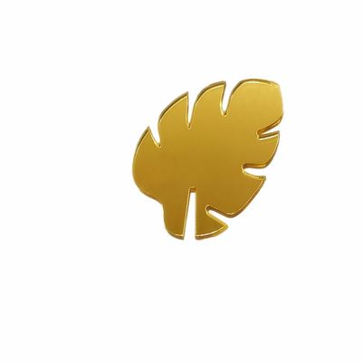 20pcs Tropical Gold Acrylic Drink Charm Marker,Monstera Leaf Drink Tags for Tropical Weddings,Parties & Events - Customizable Name Place Cards DIY Decorations (Gold Mirror)
