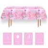 118 Pcs First Trip Around The Sun Birthday Decorations Pink Outer Space Tablecloth Dinner Plates Napkins Forks Cups Banner Dinnerware for Space Theme Baby Shower Girls 1st Birthday Party Supplies view 4