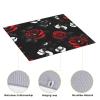 Black White And Red Roses Print Dish Drying Mat Absorbent Drying Mat Kitchen Drying Mat For Countertops Draining Racks view 4