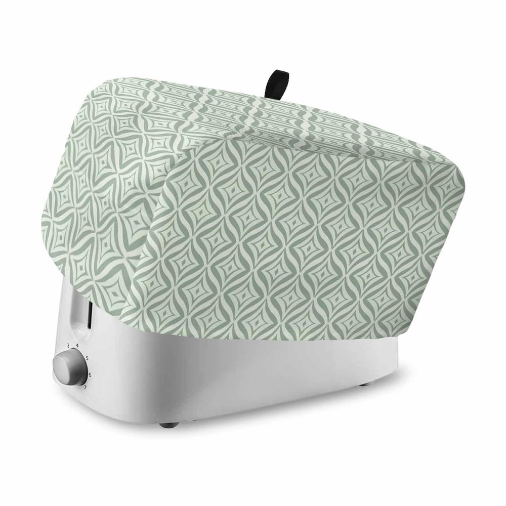 Green Floral 4 Slice Toaster Cover Small Appliance Cover Toaster Dustproof Fingerprint Protectors Machine Washable, Spring Summer Modern Geometric Plant