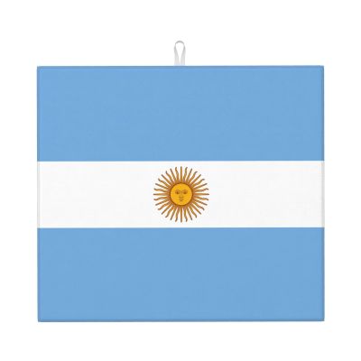 Argentine Flag Print Dish Drying Mat Absorbent Drying Mat Kitchen Drying Mat For Countertops Draining Racks