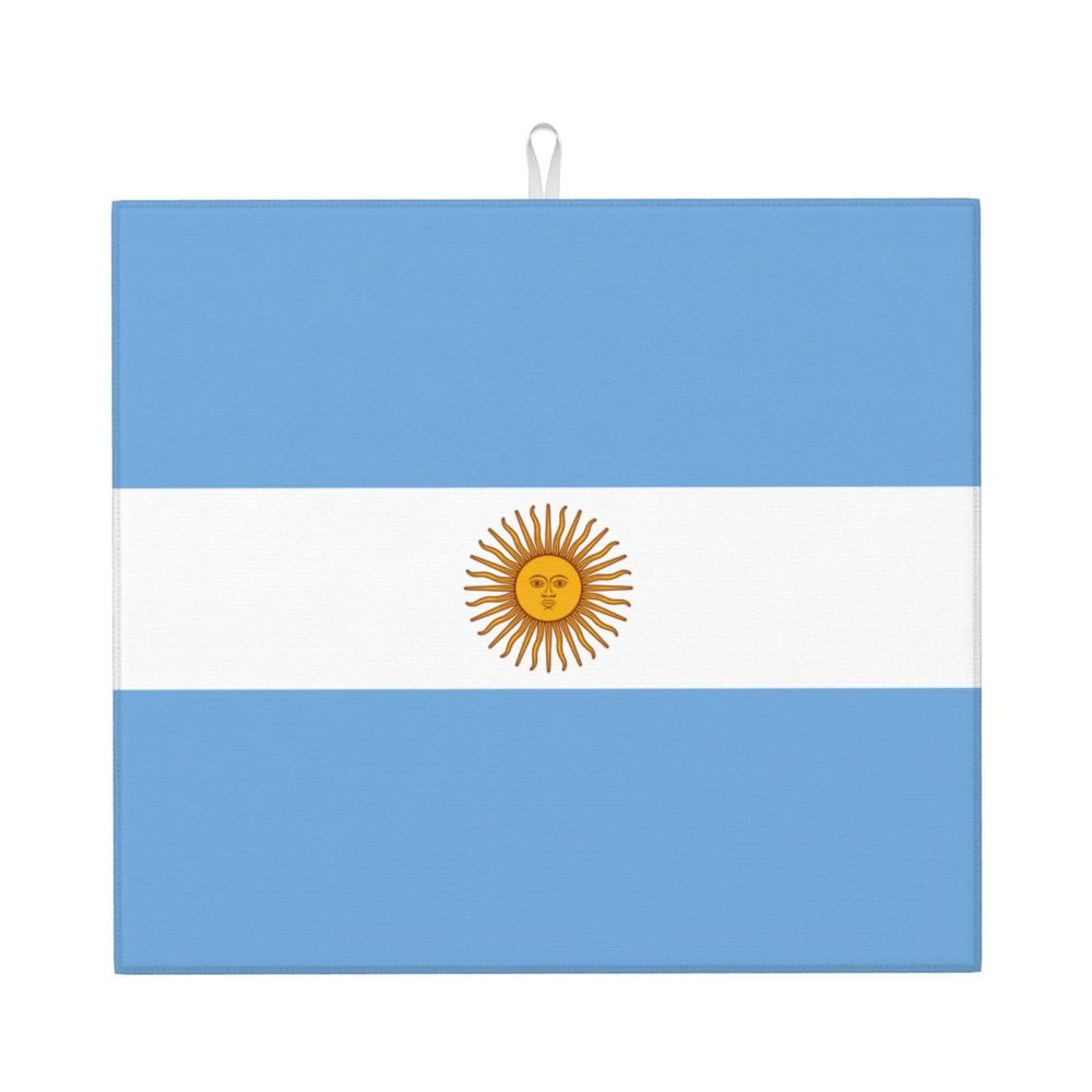 Argentine Flag Print Dish Drying Mat Absorbent Drying Mat Kitchen Drying Mat For Countertops Draining Racks
