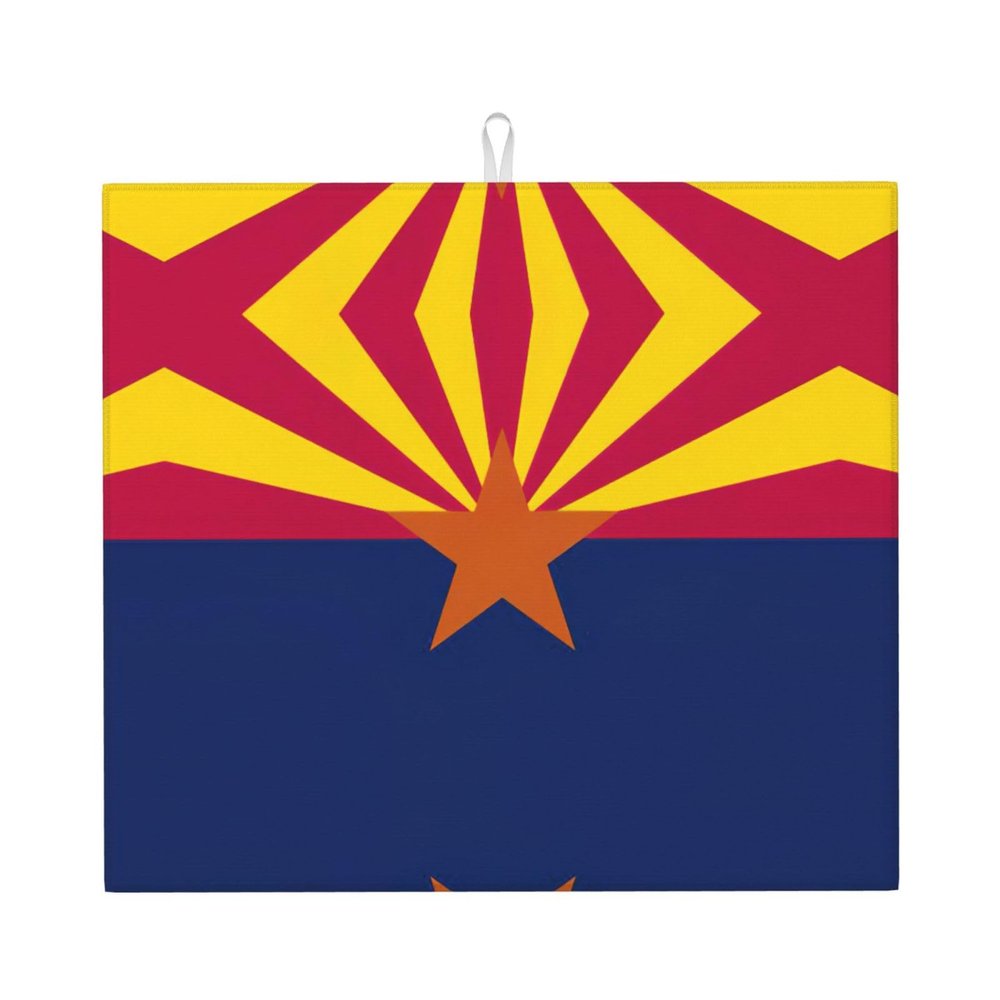 Arizona State Flag Print Dish Drying Mat Absorbent Drying Mat Kitchen Drying Mat For Countertops Draining Racks