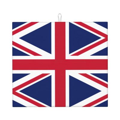 British Flag Print Dish Drying Mat Absorbent Drying Mat Kitchen Drying Mat For Countertops Draining Racks