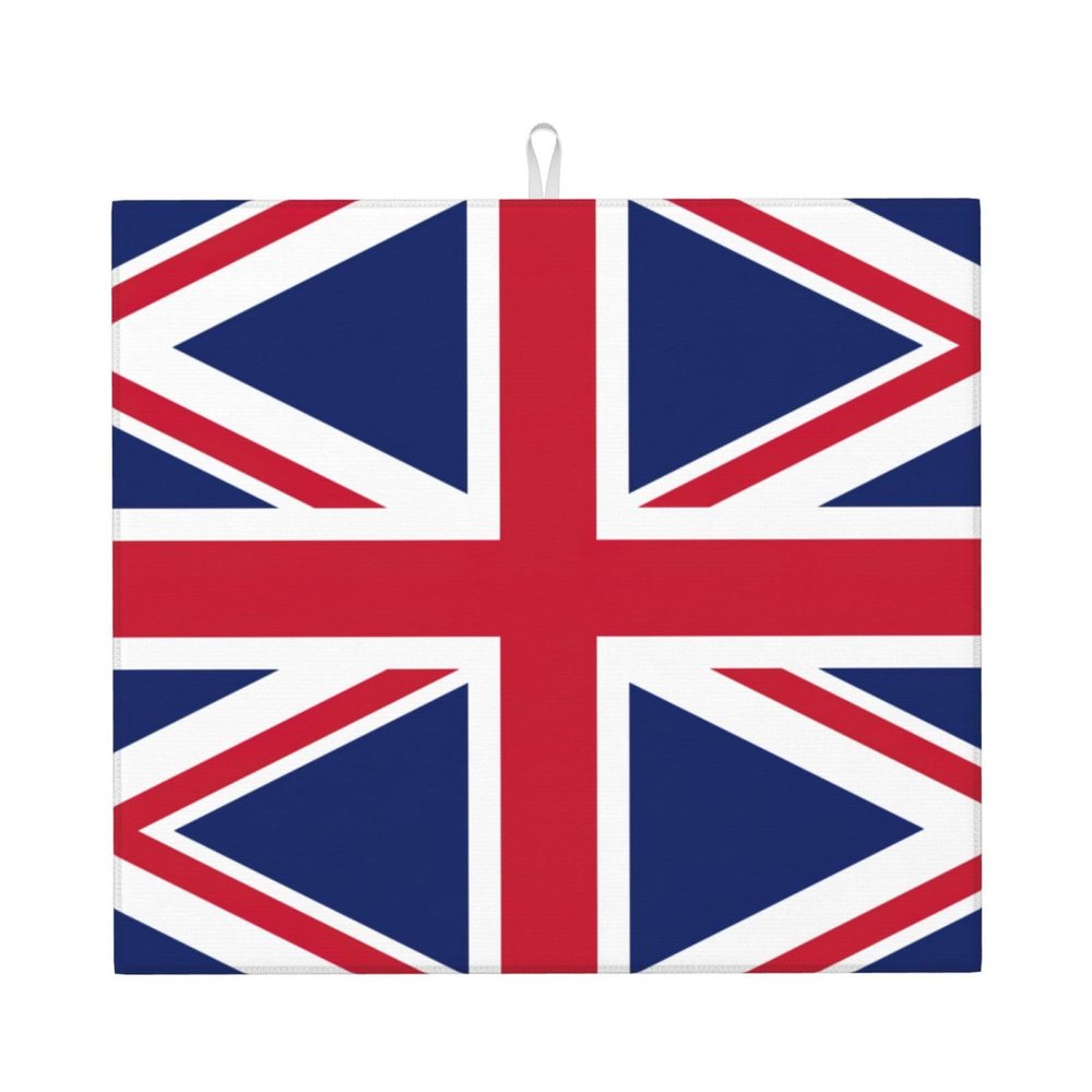 British Flag Print Dish Drying Mat Absorbent Drying Mat Kitchen Drying Mat For Countertops Draining Racks