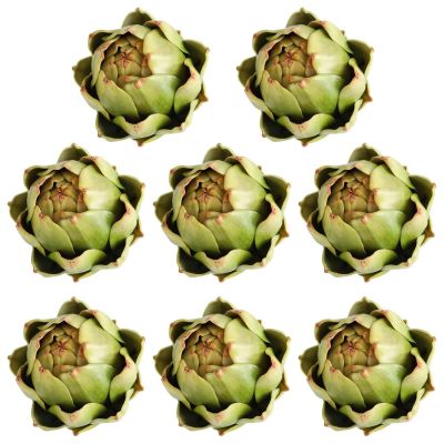 GiftHow Large Green Artificial Artichokes Fruits - Fake Fruits and Realistic Vegetables for Kitchen Bowl and Vase Filler Decorations (8)
