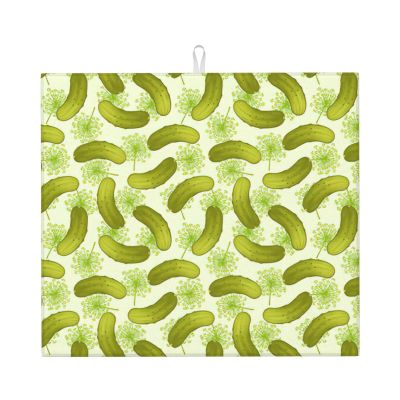 Sushi Dill Pickles Print Dish Drying Mat Absorbent Drying Mat Kitchen Drying Mat For Countertops Draining Racks