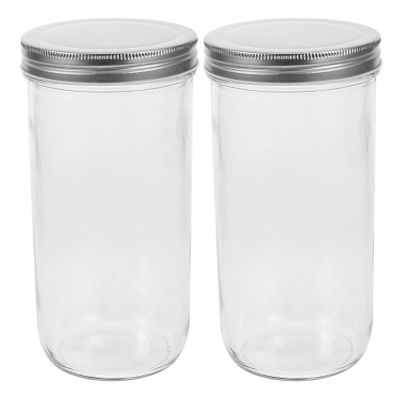 ABOOFAN 36oz Mason Jars with Lids, 2pcs Regular Mouth Mason Jars with Airtight Lids Clear Mason Jar Storage Canister for Storage (19x9.5x9.5cm), Transparent, 2CQ03V111K20R8E6X9P