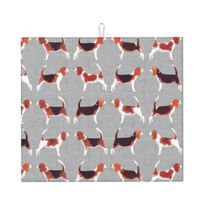 Beagle Patterns Print Dish Drying Mat Absorbent Drying Mat Kitchen Drying Mat For Countertops Draining Racks