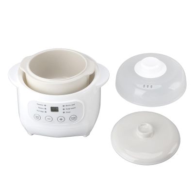 1L Mini Ceramic Stew Cooker, 200W Electric Slow Cooker for Making Porridge and Soup, ABS and Ceramic Material, US Plug 110V