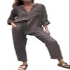 Udeniy Womens 3 Piece Outfit Set Womens Loungewear Fall Long Sleeve Sweatshirt Cardigant Top And Wide Leg Pants Suit view 1