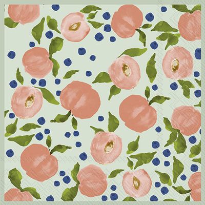 IHR Ideal Home Range Party Napkins Disposable 3-Ply Paper Lunch Napkin Pack, 6.5" x 6.5", Peaches, 20-Count