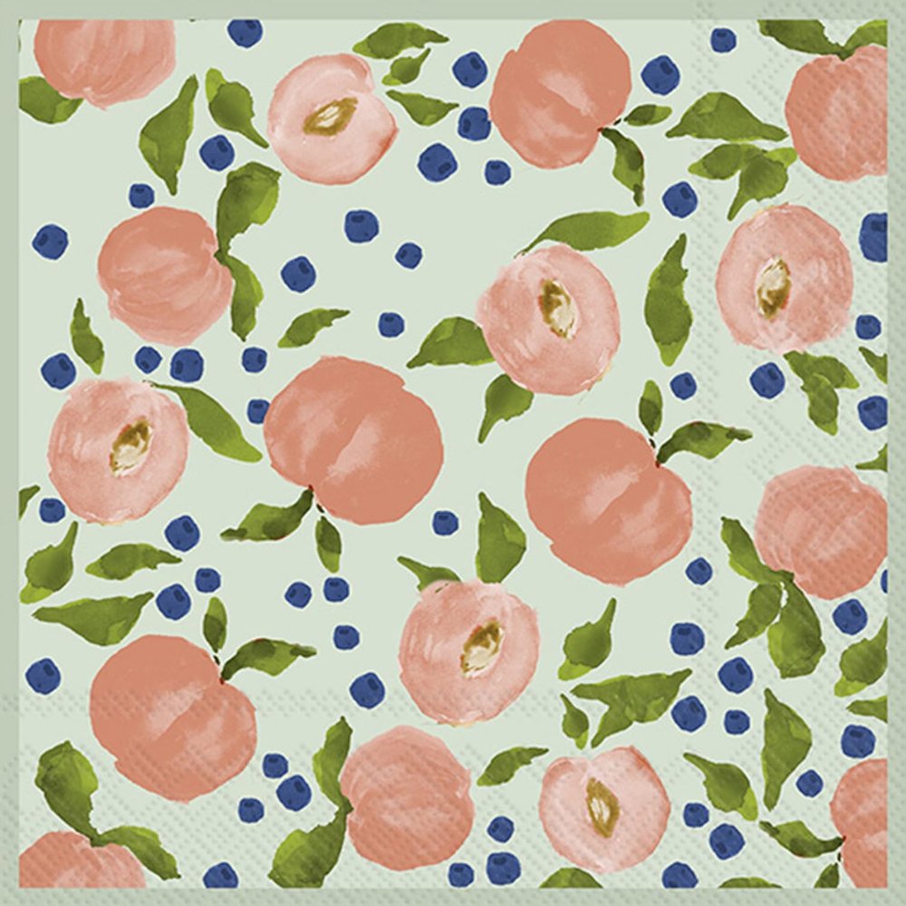 IHR Ideal Home Range Party Napkins Disposable 3-Ply Paper Lunch Napkin Pack, 6.5" x 6.5", Peaches, 20-Count