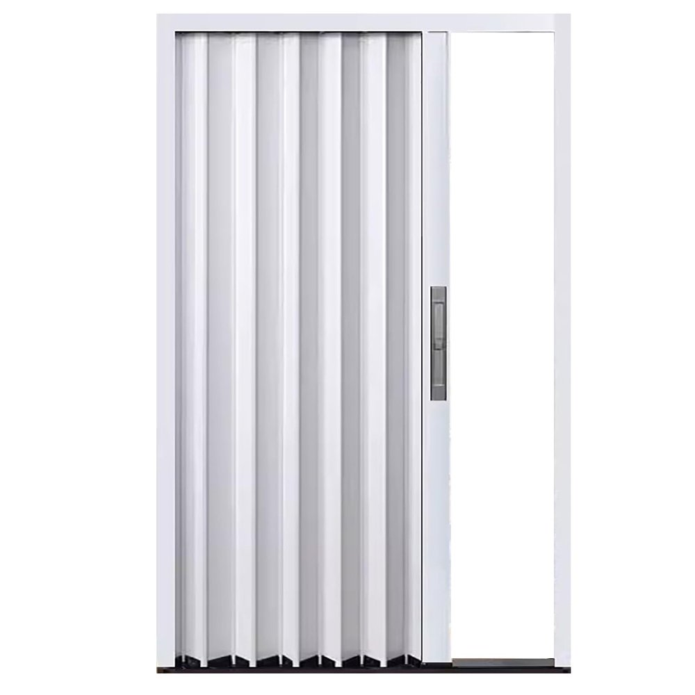 Lockable Multifold Sliding Door, 60 66 75 82 88 90 94 100 120 140 180 200 cm Folding Accordion Door Includes Track Kit, Room Divider Door for Bathroom Bedroom Kitchen Doorway(53x80in(134.6x203cm))
