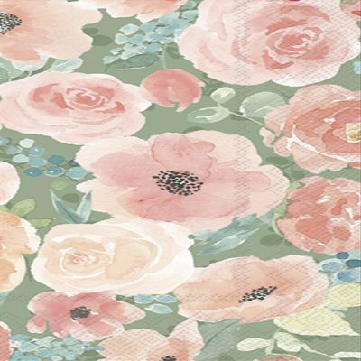 IHR Ideal Home Range Dinner Napkins Disposable 3-Ply Paper Hand Towels, 8.5" x 4.5", Blooming Delight, 16-Count