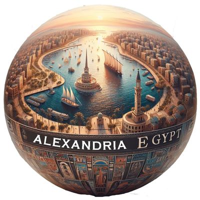 Alexandria Egypt Souvenir Destination Die Cut Decorative Flat Magnet 2-Inch