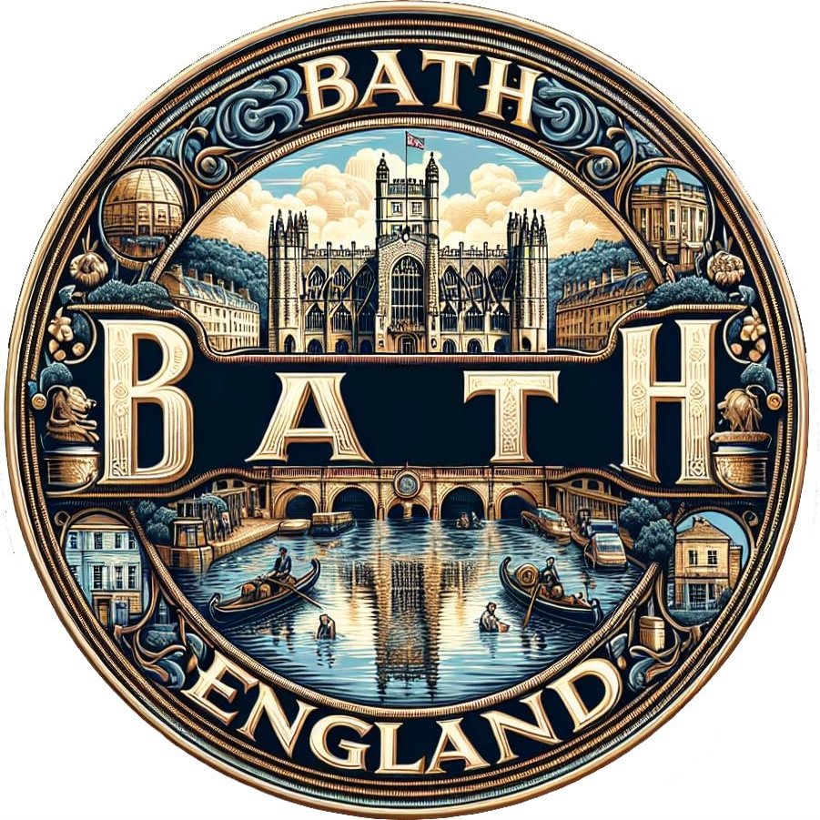 Bath England Souvenir Destination Die Cut Decorative Flat Magnet 2-Inch