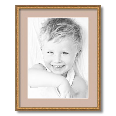 ArtToFrames 12x16 inch Gold with Star Compo Picture Frame with 2 Inch Single Grey Beige Mat, SingleMat-D9329-12x16-778