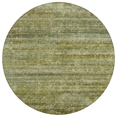 Addison Rugs Chantille ACN1166 Olive 8' x 8' Indoor Outdoor Round Rug, Easy Clean, Machine Washable, Non Shedding, Bedroom, Entry, Living Room, Dining Room, Kitchen, Patio Rug