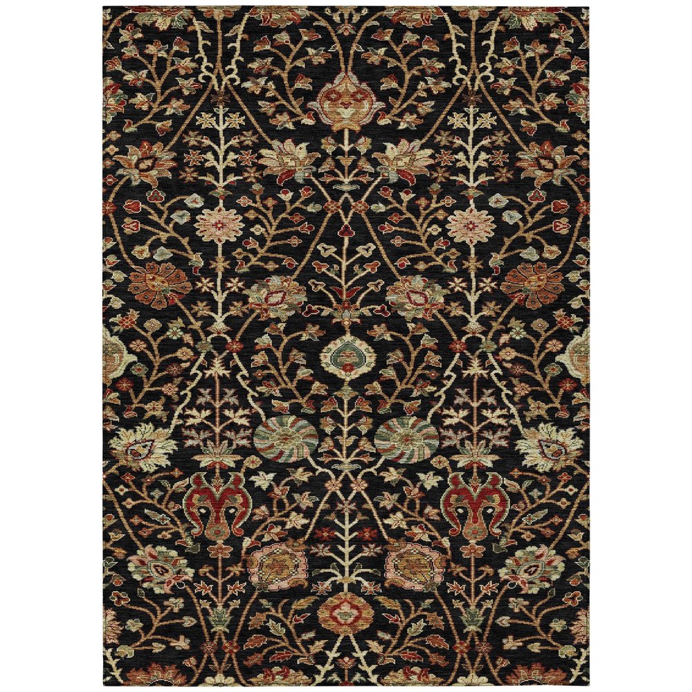 Addison Rugs Chantille ACN1085 Black 8' x 10' Indoor Outdoor Area Rug, Easy Clean, Machine Washable, Non Shedding, Bedroom, Entry, Living Room, Dining Room, Kitchen, Patio Rug