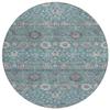 Addison Rugs Chantille ACN1155 Teal 8' x 8' Indoor Outdoor Round Rug, Easy Clean, Machine Washable, Non Shedding, Bedroom, Entry, Living Room, Dining Room, Kitchen, Patio Rug view 1