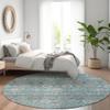 Addison Rugs Chantille ACN1155 Teal 8' x 8' Indoor Outdoor Round Rug, Easy Clean, Machine Washable, Non Shedding, Bedroom, Entry, Living Room, Dining Room, Kitchen, Patio Rug view 2