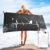 BIGKEULY Fly Fishing Heartbeat Beach Towel Sand Free Quick Dry Beach Towel, for Beach, Swimming Pool, Camping, White view 1