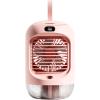 AQIANGJY Standing Fan Small Fan for Charging and Plugging in, 90 Oscillating Desk Fan, 3 Speed Settings Personal Fan, Warm Night Light Quiet, Pink- view 1