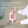 AQIANGJY Standing Fan Small Fan for Charging and Plugging in, 90 Oscillating Desk Fan, 3 Speed Settings Personal Fan, Warm Night Light Quiet, Pink- view 2