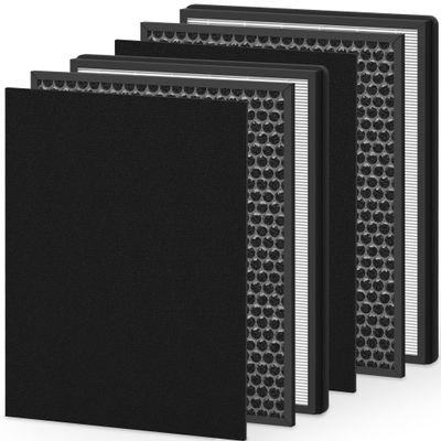 GoKBNY IC-4524 Replacement Filter Compatible with InvisiClean Claro Air-Purifier, 6 Count, Black, HEPA & Activated Carbon
