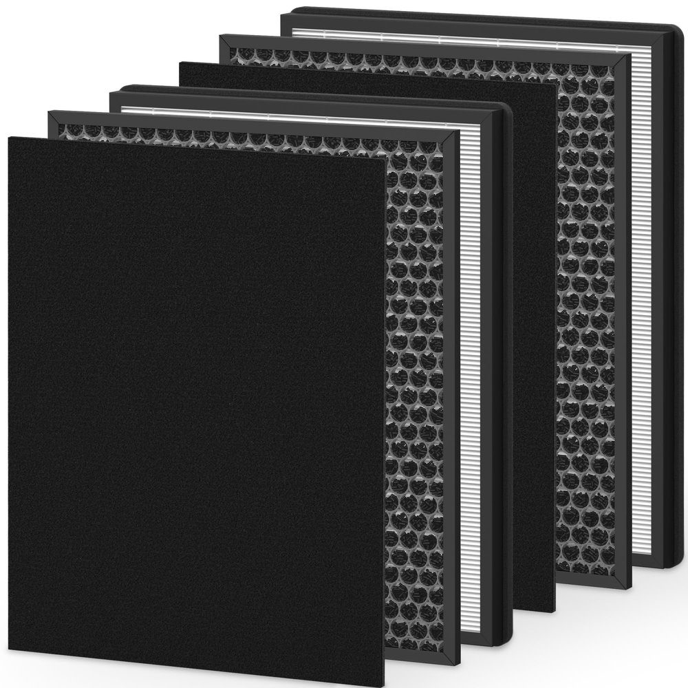 GoKBNY IC-4524 Replacement Filter Compatible with InvisiClean Claro Air-Purifier, 6 Count, Black, HEPA & Activated Carbon