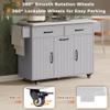 VilroCaz Wood Kitchen Island with Trash Can Storage Cabinet, Kitchen Cart with Drop Leaf, Spice Rack, Towel Rack and Drawer, Rolling Kitchen Island on Wheels with Adjustable Shelf (Grey-K6) view 4