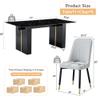 MUUOKY 71" Dining Table Set for 8,9 Piece Dining Table Set, Black Marble Dining Table with 8 PU Leather Dining Chairs for Kitchen, Dining and Living Room view 3