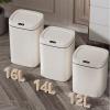 GLigeT Garbage Can Automatic Electric Garbage Can with Lid Large Household Living Room Kitchen Bathroom Toilet Large Capacity Trash Bin(14L) view 3