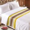 Yellow Brown Stripes Bed Runner for Cal. King Size Bed, Farmhouse Country Retro Rustic Wood Bedspread Protector Slipcover Bed Scarf for Foot Bed Runners & Scarves for Bedroom Hotel 94x20 Inches view 3