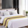 Yellow Brown Stripes Bed Runner for Cal. King Size Bed, Farmhouse Country Retro Rustic Wood Bedspread Protector Slipcover Bed Scarf for Foot Bed Runners & Scarves for Bedroom Hotel 94x20 Inches view 4