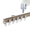 Flexible Ceiling Curtain Track, Bay Window Ceiling Curtain Rail L/U Shape Room Dividers Rod with Muti-pulley, Bendable Sliding Curtain Rail Track Single Pole or Living Room Bedroom(Champagne,250cm/98i view 1