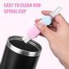 3pcs 3-in-1 Cup Lid Cleaning Brush, Multifunctional Cup Lid Gap Cleaning Brush Cup Lid Cleaner Tight Spaces Bottle Crevice Cleaning Brush for Home Kitchen Cleaning Tools (pink) view 3